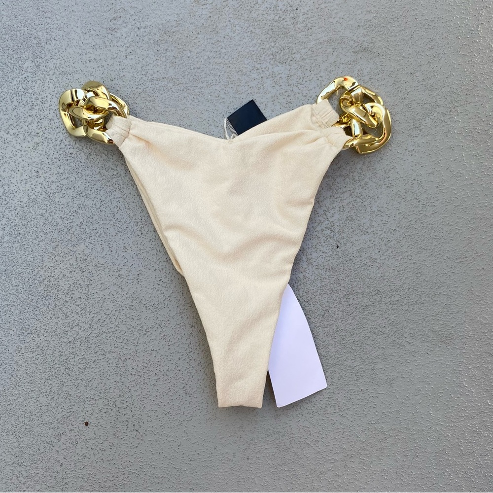 NWT - SAME LOS ANGELES Ivory gold bikini bottoms Size small